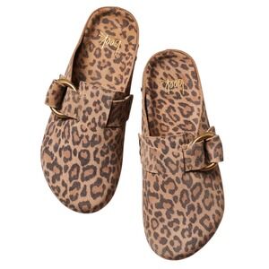 Beek Leopard Print Vulture Mule Women Size 8 Slip On Buckle Comfort Shoes $300